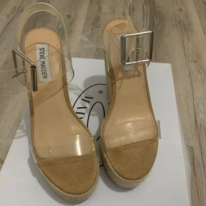 Steve Maddens Splash Clear Wedge Heel